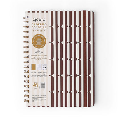Caderno Espiral - Cícero - Veredas Marrom - Pautado 17x24 1 Matéria 80 Fls