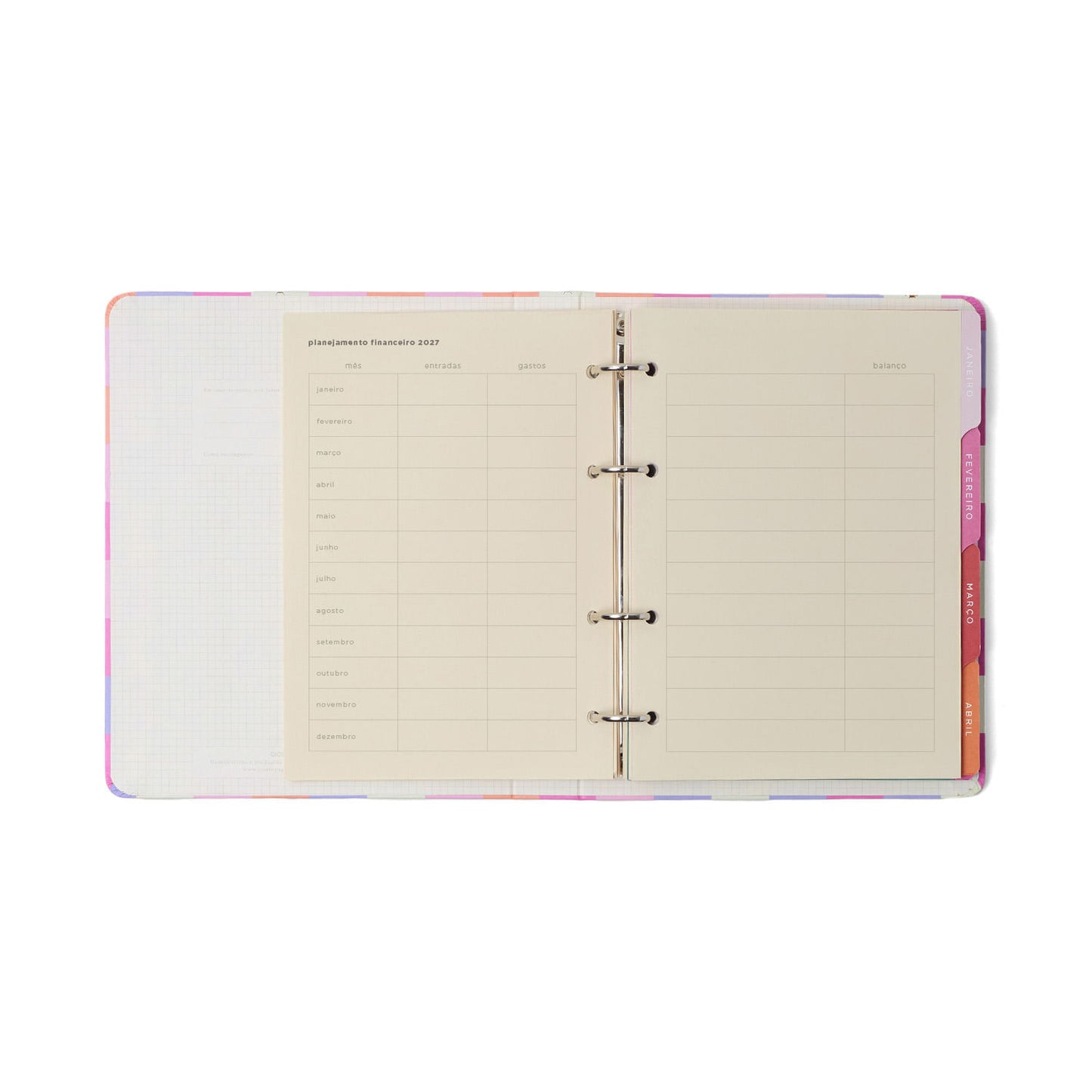 Agenda Planner Argolado 2027 - Cícero - Melissa Mini Bloomy Pistache - Semanal Notas A5