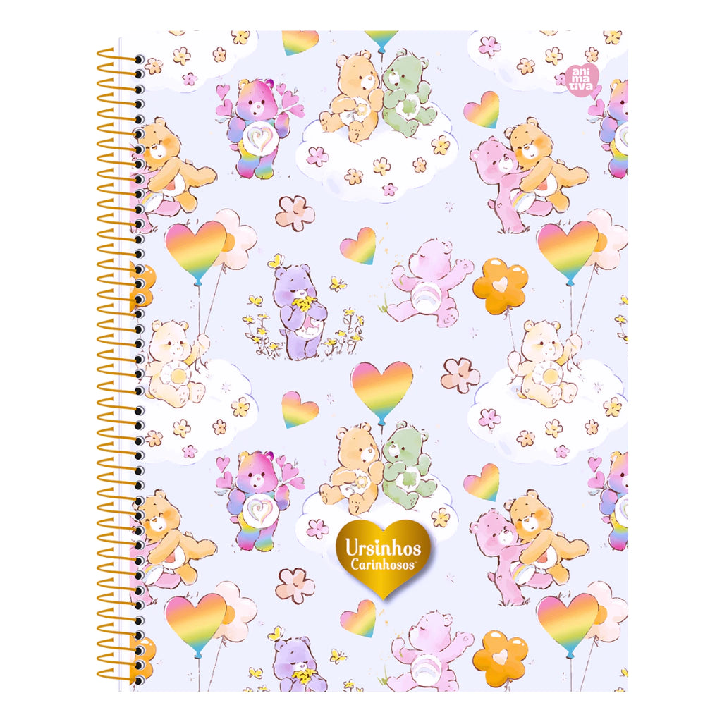 Caderno Espiral Ursinhos Carinhosos Animativa Capa Dura 80 Folhas ...