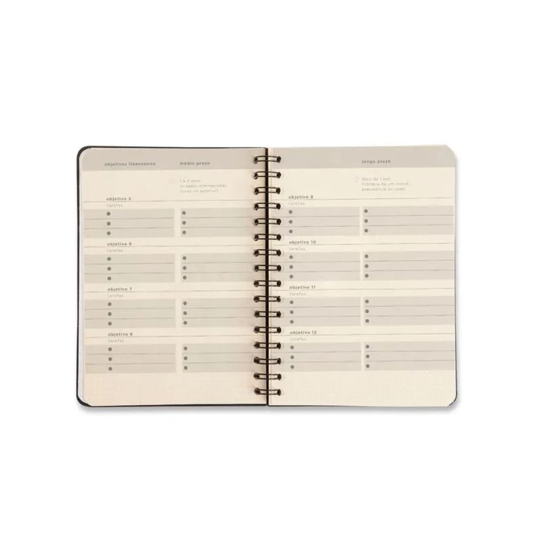 Planner Permanente Wire-o Financeiro - Cícero - 14,8x21cm Trama Teia