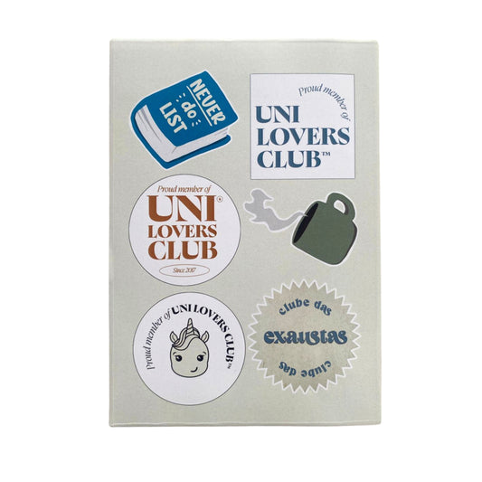 Cartela de Adesivos A6 - Papelaria Unicórnio - Uni Lovers Club