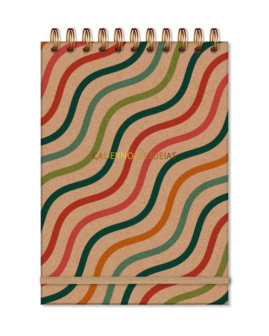 Caderno de Ideias - Fina Ideia - Kraft Curvas - frente