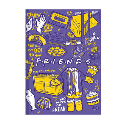 Caderno Colegial - Animativa - Friends - Brochura - Capa Dura - 160 Folhas