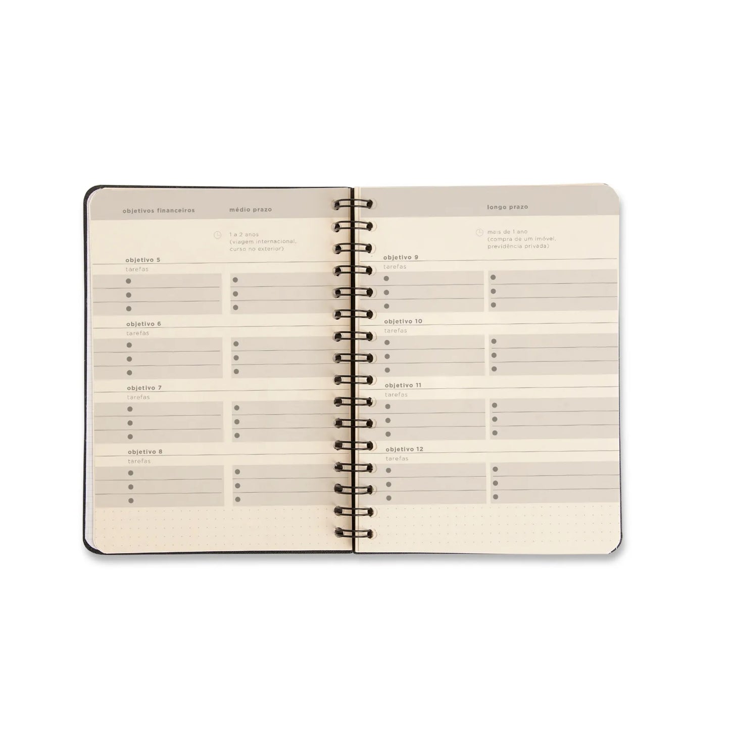 Planner Permanente Wire-O - Cicero - Quintal Literário - Financeiro A5 - Dia - verso