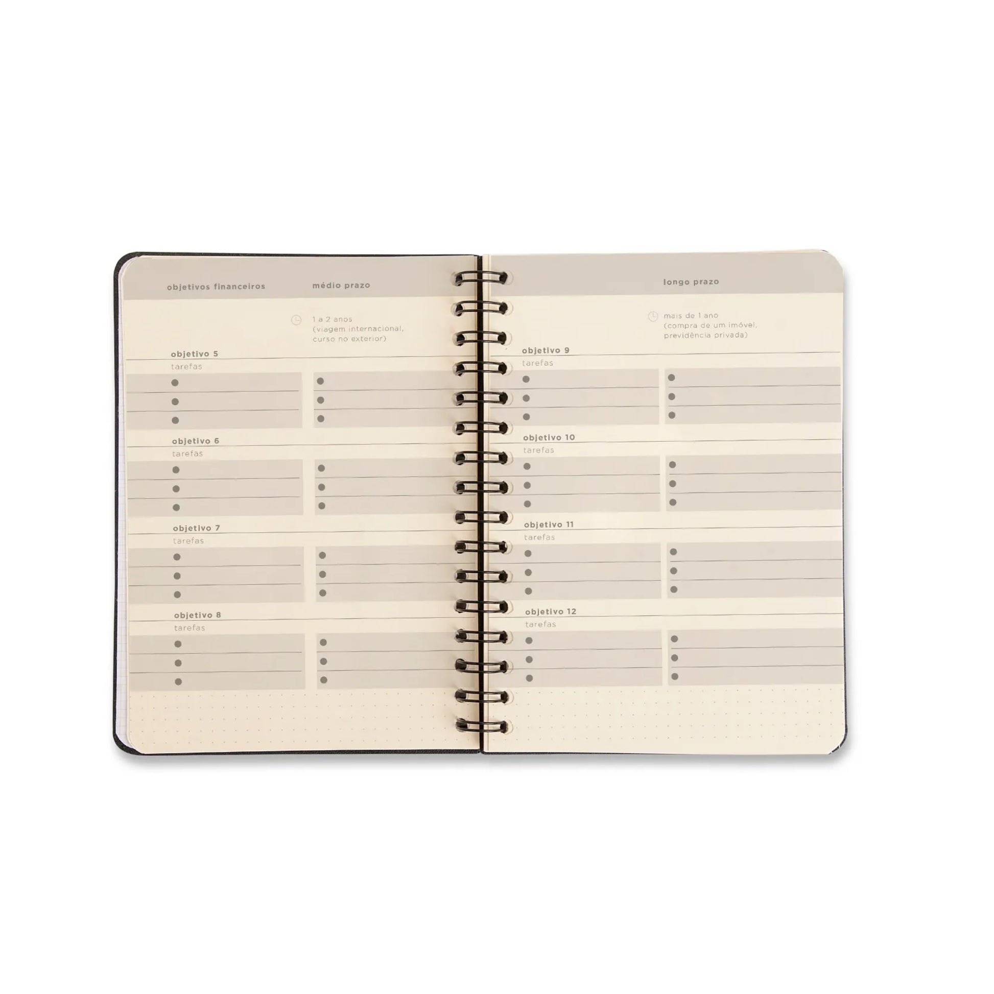 Planner Permanente Wire-O - Cicero - Quintal Literário - Financeiro A5 - Dia - verso