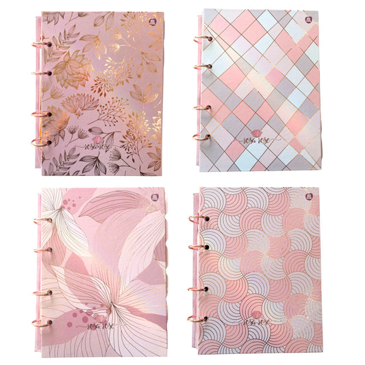 Caderno Argolado Colegial - Animativa - Rosa Rose - 160 Folhas