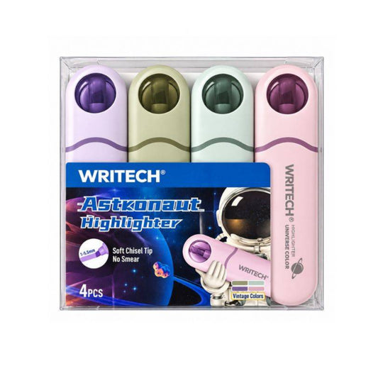 Estojo Marca-Texto Astronaut - Writech -  Vintage Colors 4 Cores W-8154
