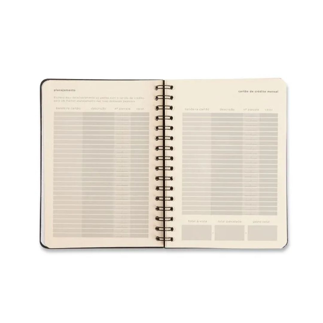 Planner Permanente Wire-o Financeiro - Cícero - 14,8x21cm Trama Teia