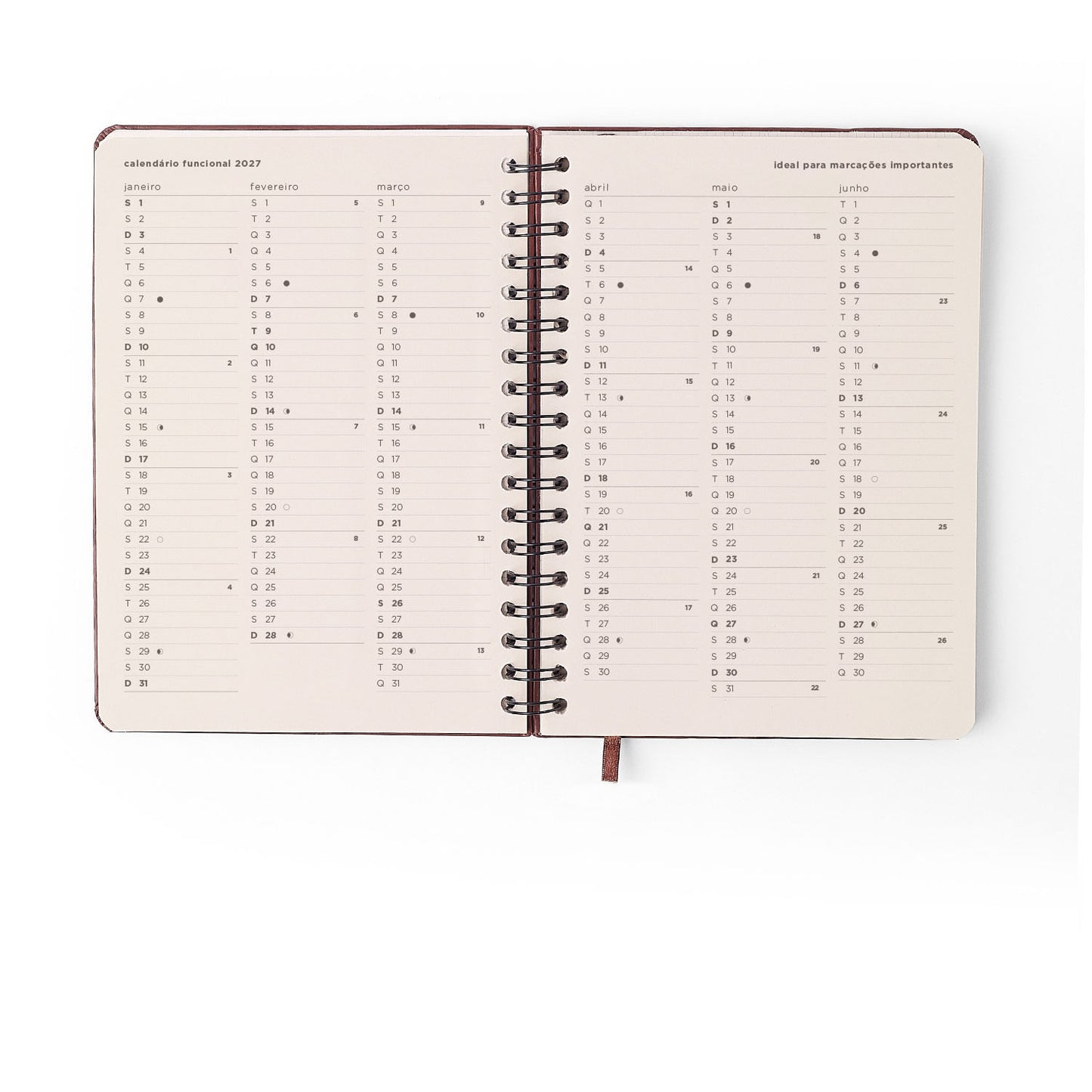 Agenda Planner Wire-o 2027 - Cícero - Veredas Marrom - Semanal Planejamento 17x24
