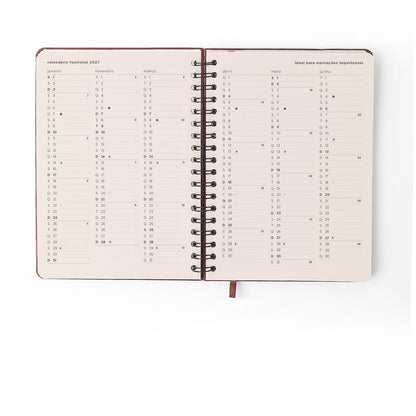 Agenda Planner Wire-o 2027 - Cícero - Veredas Marrom - Semanal Planejamento 17x24