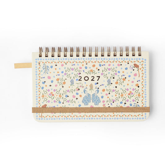 Agenda Planner Wire-o 2027 - Cícero - Relicário Realeza Off White - Semanal Office 15,5x9