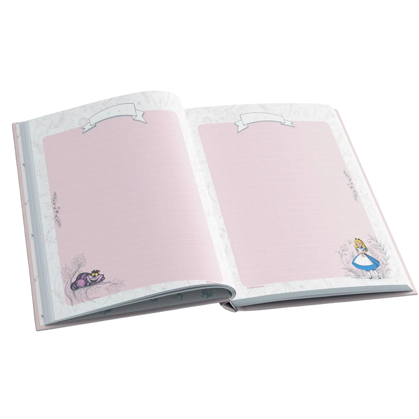 Caderno Colegial Brochura - Animativa - Alice in Wonderland - 160 Folhas - Folhas Decoradas