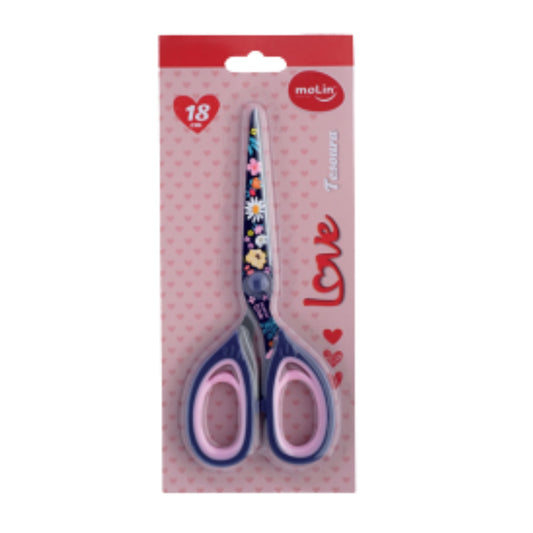 Tesoura - Molin - Love Flowers Azul