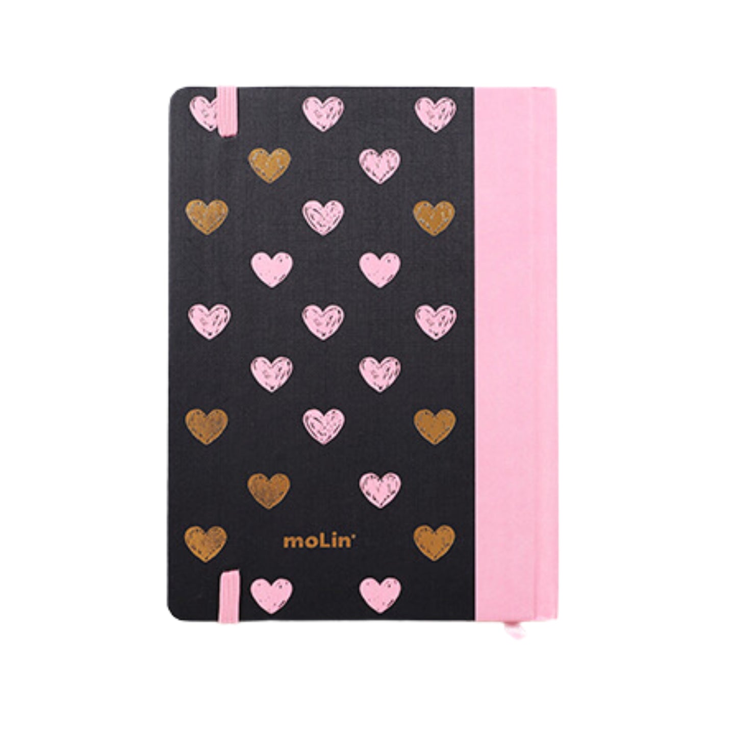 Caderno A5 - Molin - Black Heart - Capa Dura - 96 Folhas