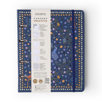 Caderno Criativo Argolado - Cícero - Relicário Realeza Marinho - Pautado 17x24