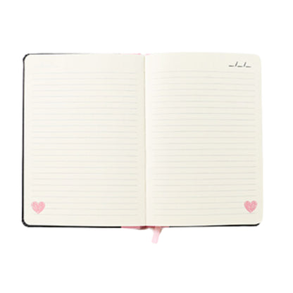 Caderno A5 - Molin - Black Heart - Capa Dura - 96 Folhas