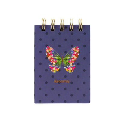 Caderno Pocket Argolado - Molin - Dreams Borboletas - Capa Dura - 80 folhas