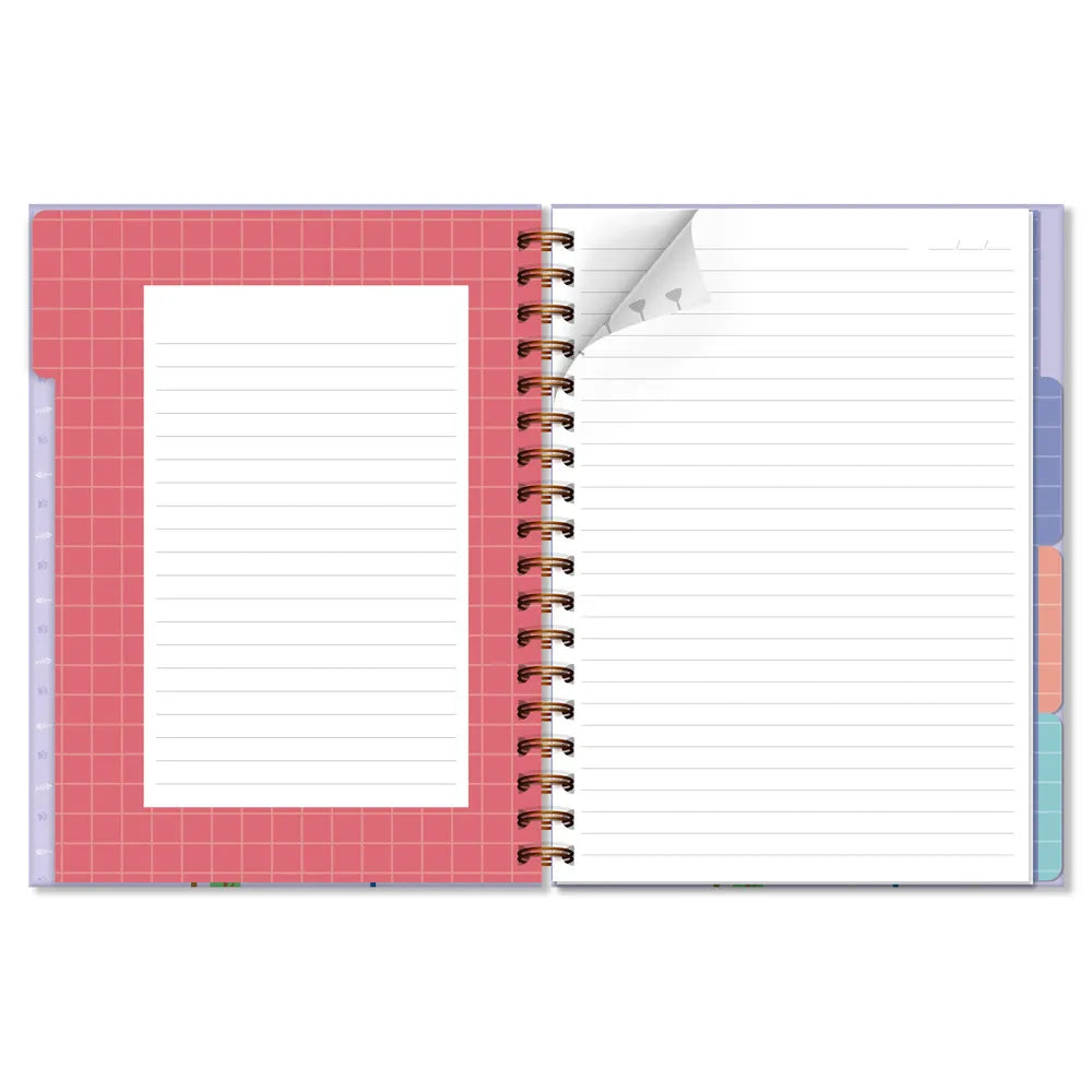 Caderno colegial folhas removíveis Gato na janela Fina Ideia - lateral