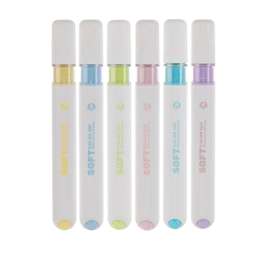 Marca Texto - Capsula - Kit com 6 Cores - Pastel