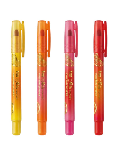 Marca Texto Gel - Tris - Sunset - Kit c/ 4 Cores