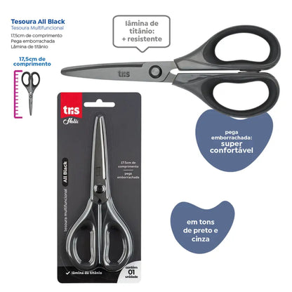 Tesoura Multifuncional - Tris - All Black