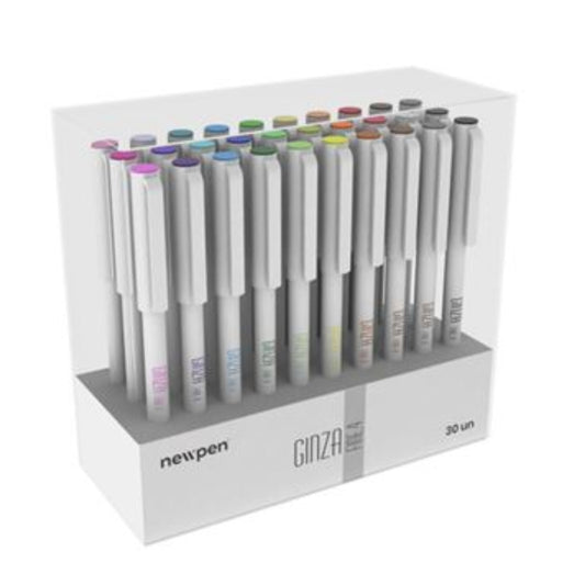 Caneta Fineliner - Newpen - Ginza - 0,4mm - Estojo c/ 30 Cores