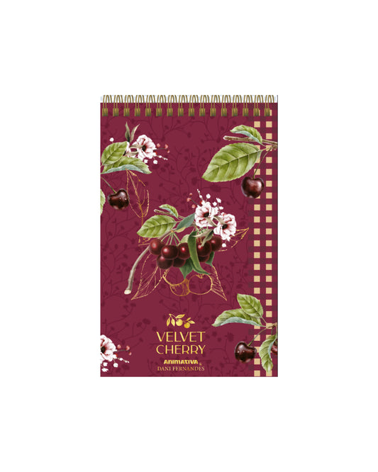 Bloco Wire-O - Animativa - Dani Fernandes - Velvet Cherry - 100mm x 148mm - 144 Fls