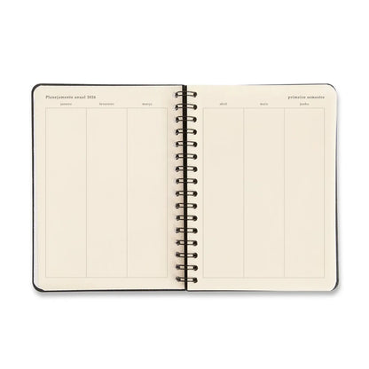 Agenda Planner Wire-o 2026- Cícero - Melissa - Diária A5 - Pink Bloomy