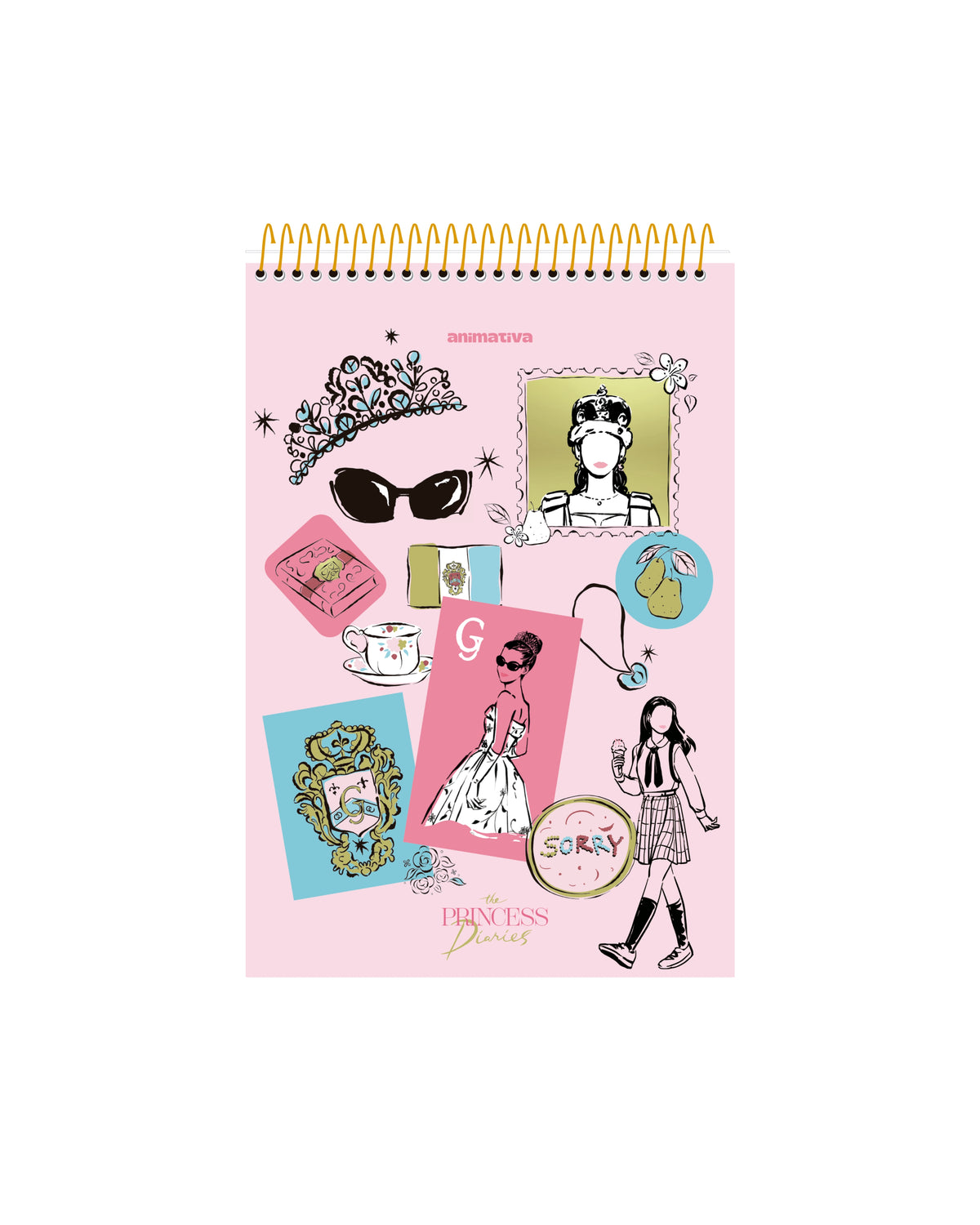 Caderno de Anotações - Animativa - Diário da Princesa - 101mm x 150mm - 80Fls - lateral