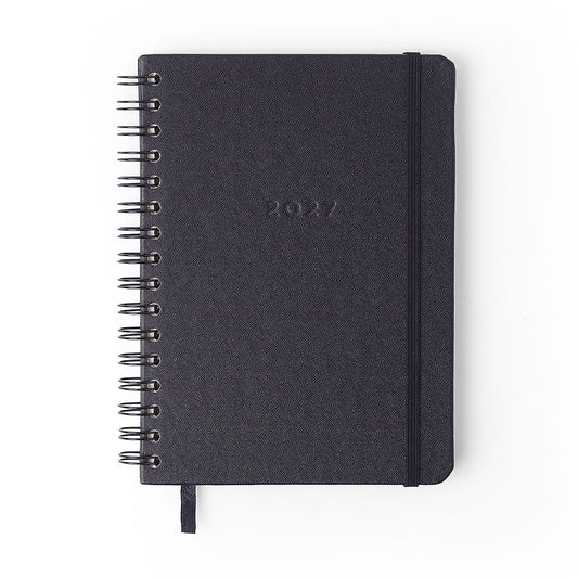 Agenda Planner Wire-o 2027 - Cícero - Clássica Preto - Semanal Anotações A5