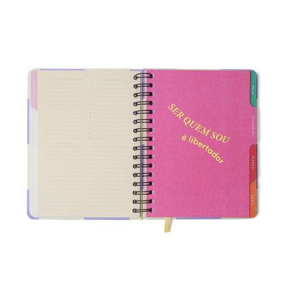 Agenda Planner Wire-o 2027 - Cícero - Melissa Mini Bloomy Chocolate - Semanal Notas A5