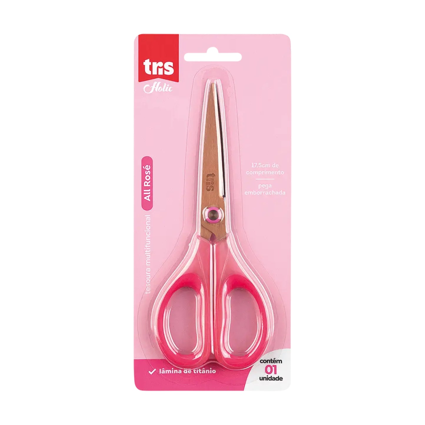 Tesoura Multifuncional - Tris - All Rosé - 17,5cm