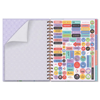 Caderno colegial folhas removíveis Gato na janela Fina Ideia - detalhe
