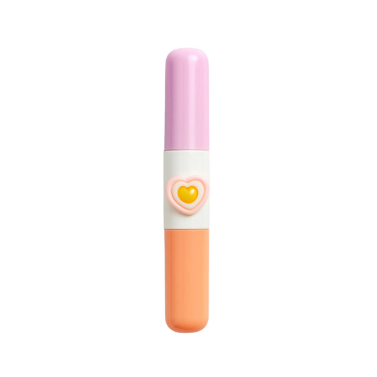 Marca Texto Duplo - Coração - Laranja com Rosa