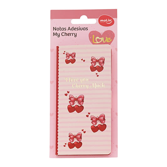 Bloco de Notas Adesivas - Molin - Love My Cherry - 160 Notas
