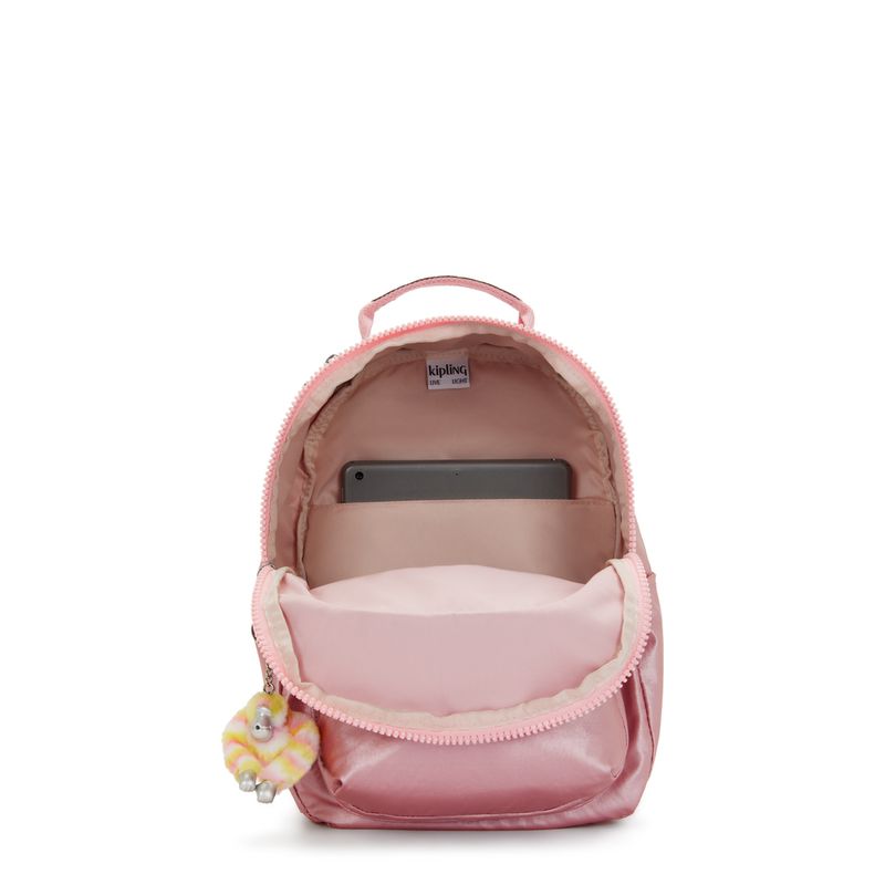 Mochila Kipling Seoul S Rosa Bronze Pink Met