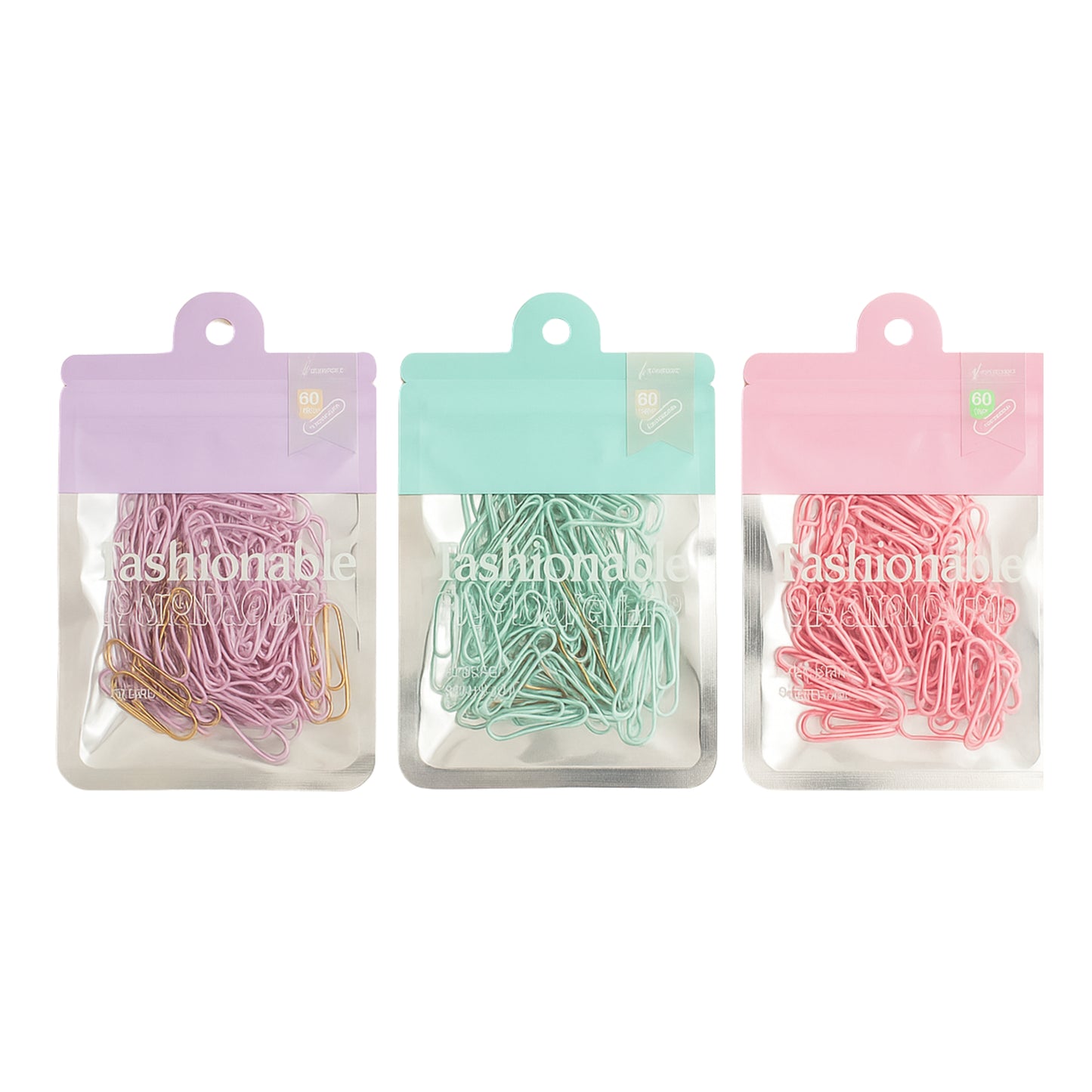 Clips - Fashionable - Cores Pastel - 60 unidades