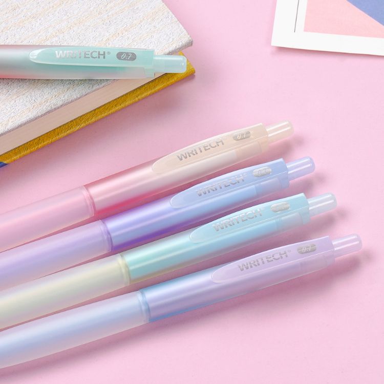 Caneta Gel Retrátil Writech Soft Grip 0.5mm Tinta Preta W-0178/D