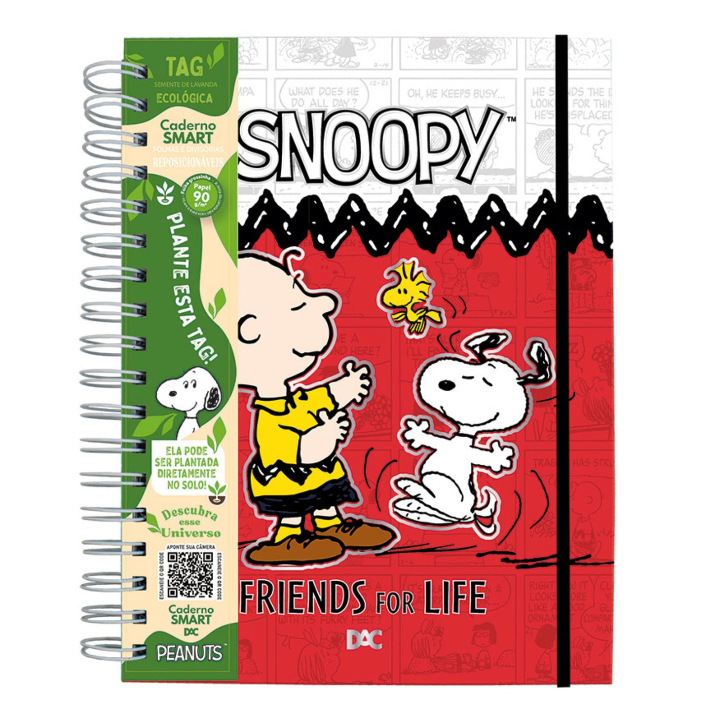 Caderno Smart Mini - DAC - Snoopy - Capa Dura - 80 Folhas