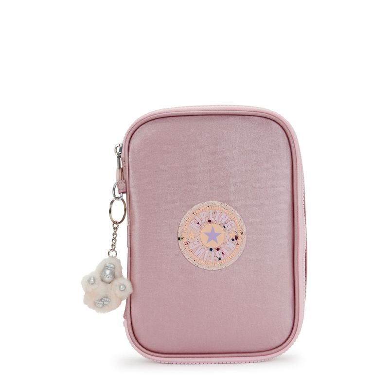 Estojo Kipling 100 Pens Rosa Bronze Pi Met C