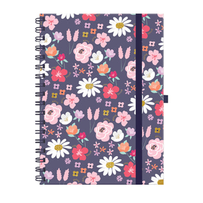 Caderno Colegial Argolado - Molin - Flowers - Capa Dura - 80 Folhas