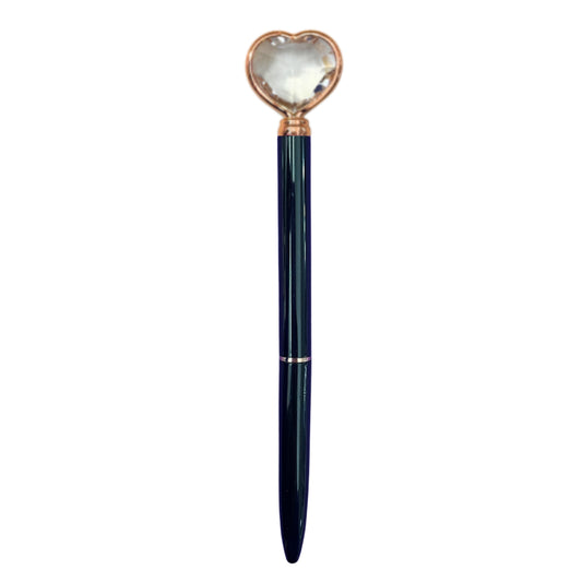 Caneta Esferográfica - Coração de Diamante - 1.0mm - Preto