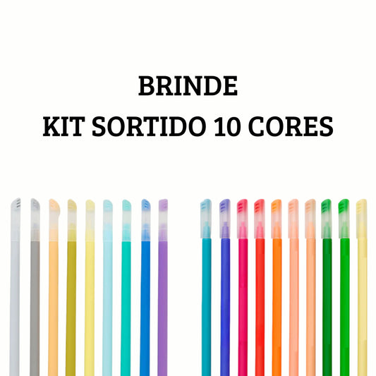 Grátis BRINDE - Kit de Caneta 10 Cores - Sortido