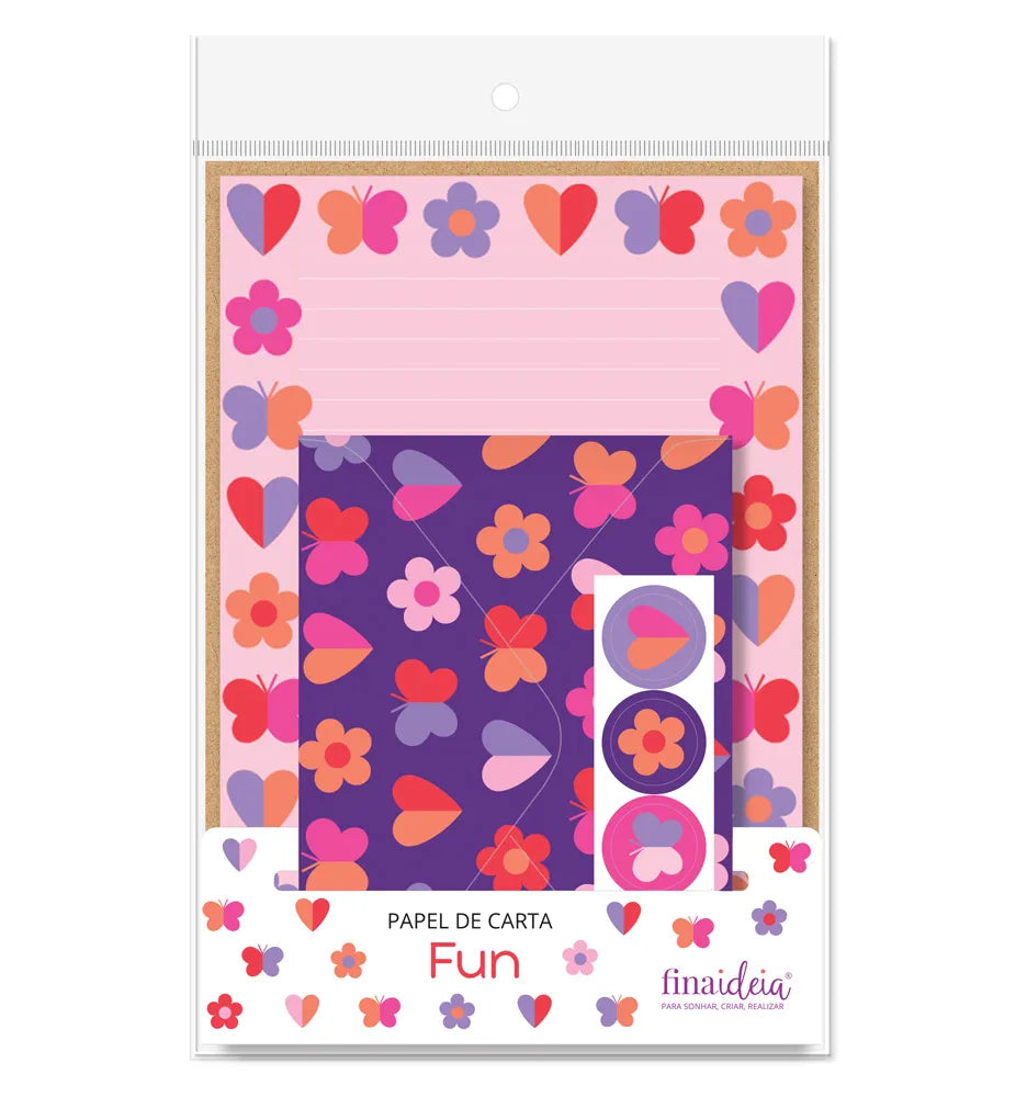 Papel de carta Fun Fina Ideia - 4 unidades - detalhe