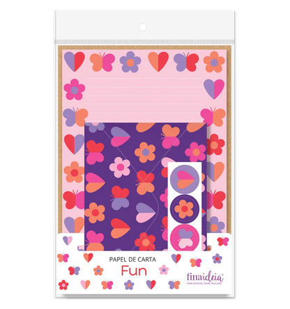 Papel de carta Fun Fina Ideia - 4 unidades - detalhe