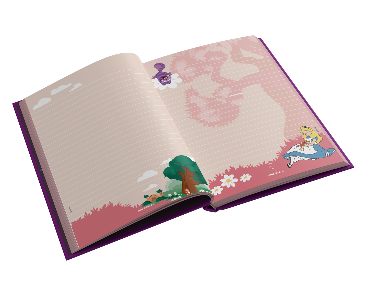 Caderno Colegial Alice in Wonderland Costurado 160 Folhas Animativa