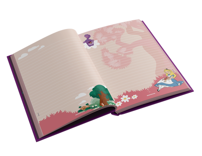 Caderno Colegial Alice in Wonderland Costurado 160 Folhas Animativa