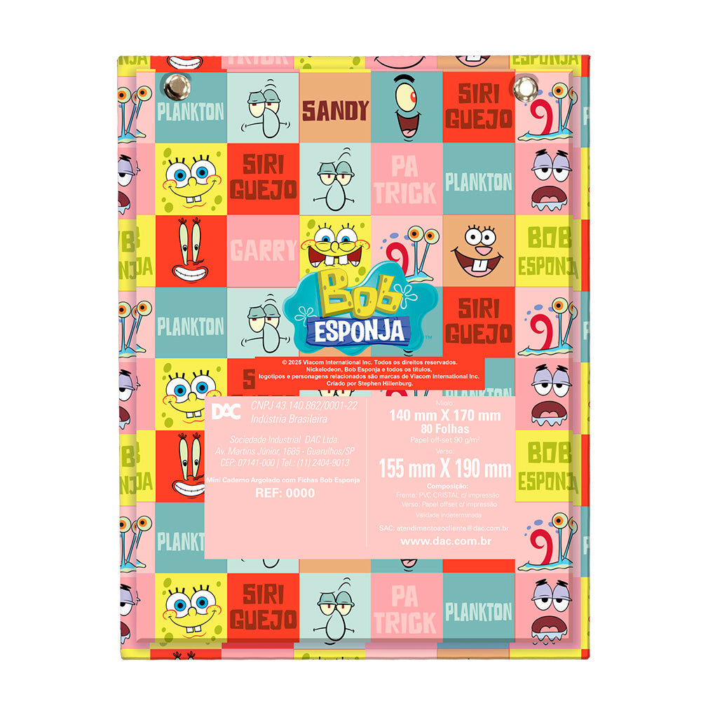 Caderno Argolado Mini - DAC - Bob Esponja