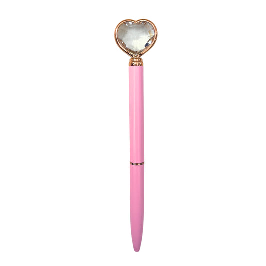 Caneta Esferográfica - Coração de Diamante - 1.0mm - Rosa