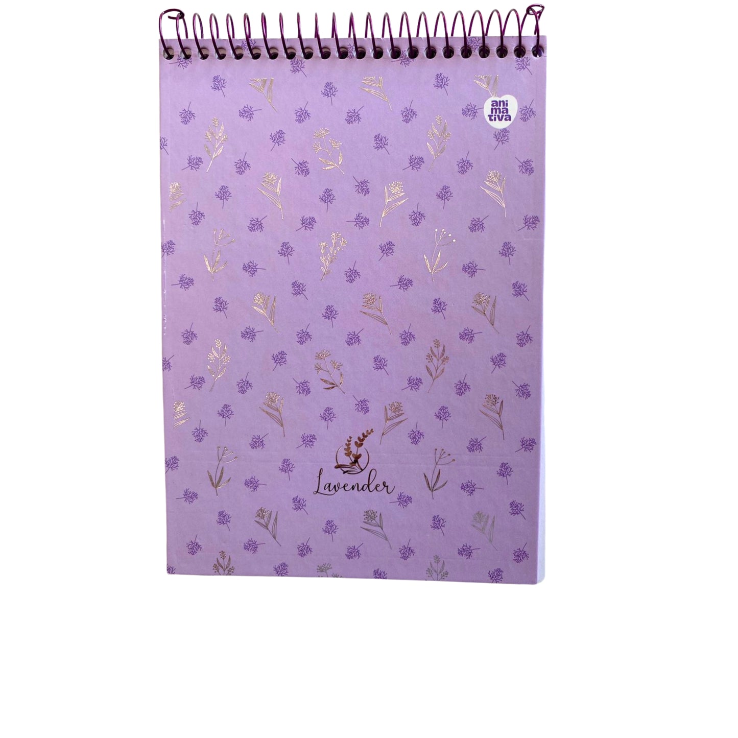 Caderno Vertical Espiral - Animativa - Lavender - Nova Coleção - 80 Folhas